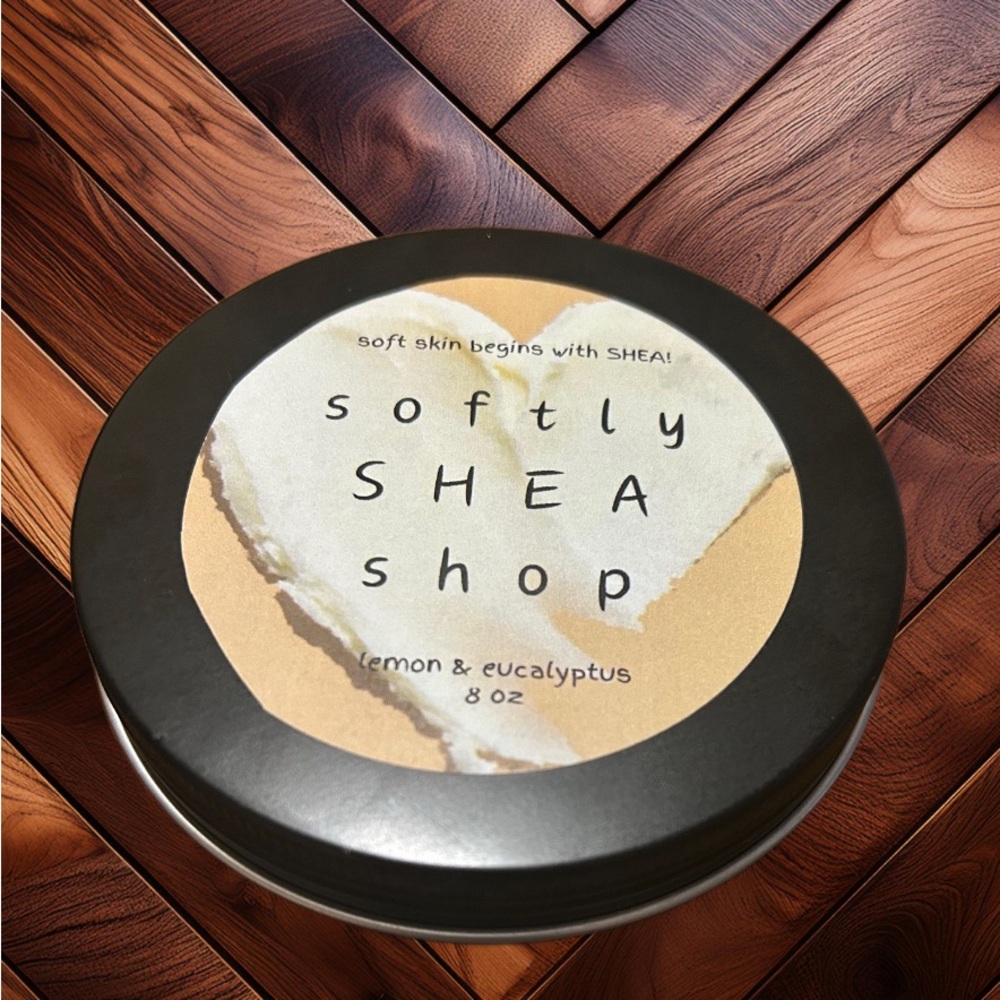 Lemon & Eucalyptus Whipped Shea Body Butter - Over 96% Organic Ingredients - 8oz - Picture 3 of 5